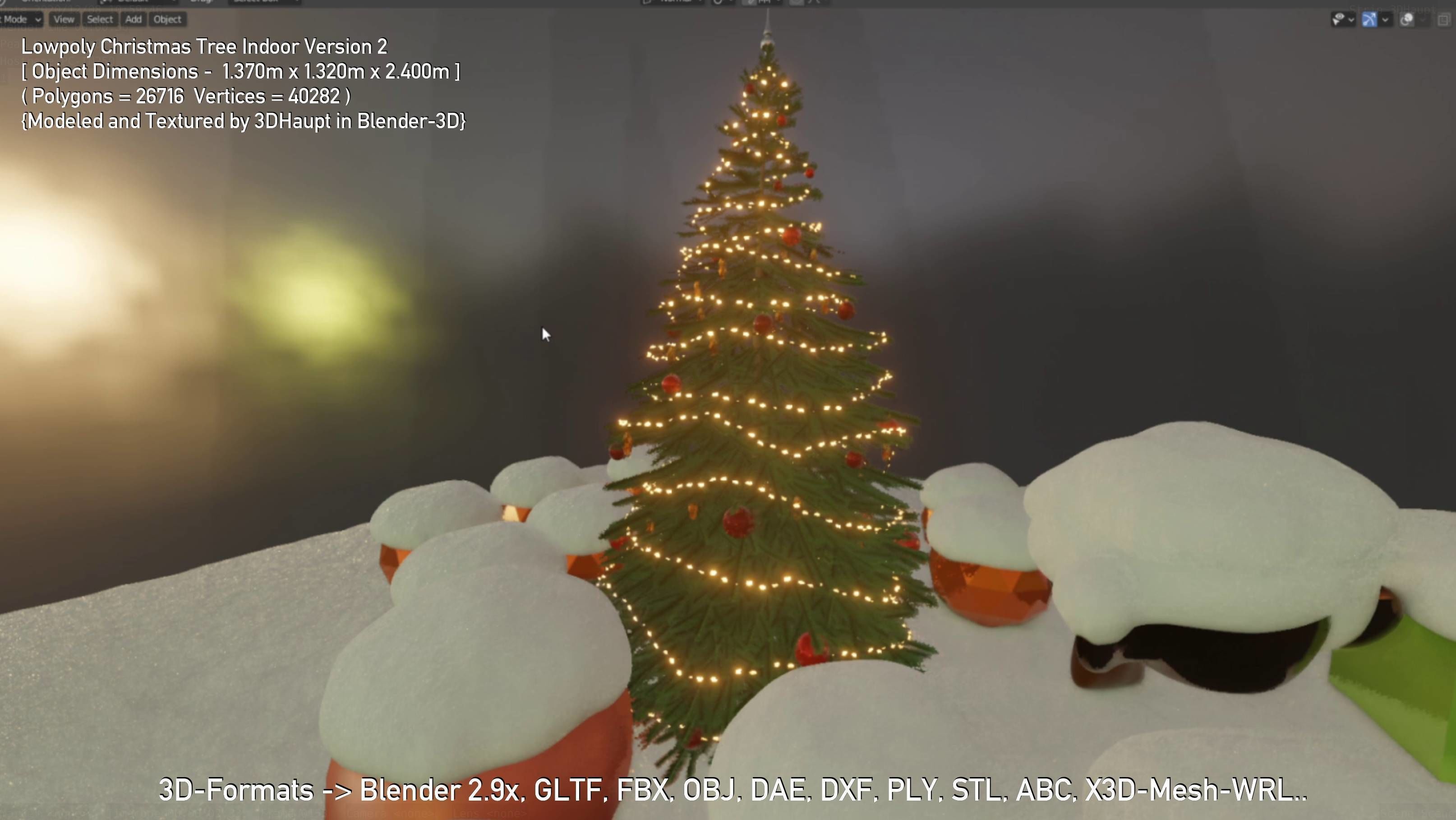 Lowpoly Christmas Tree Indoor Version Low-poly 3D model_56