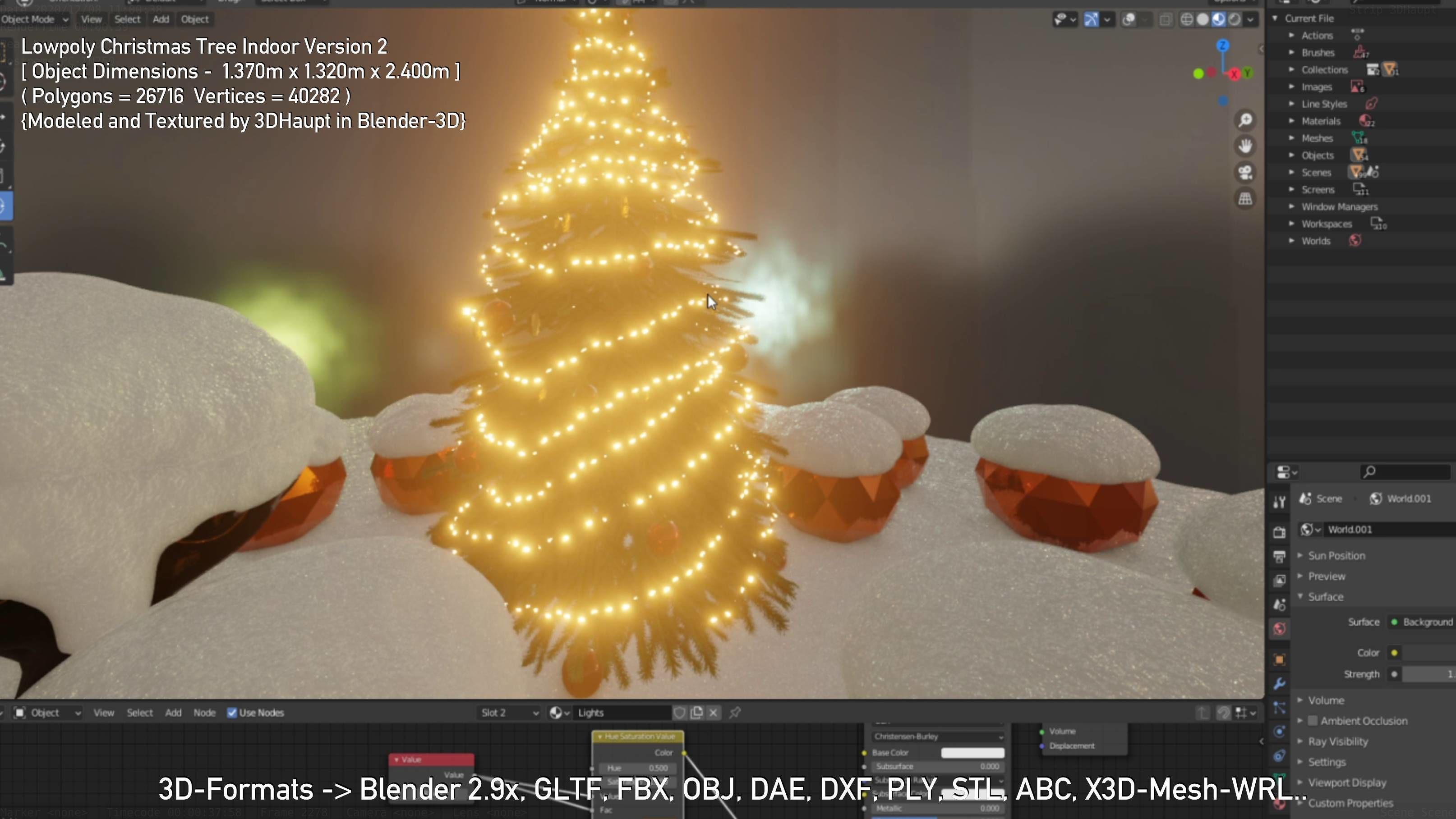 Lowpoly Christmas Tree Indoor Version Low-poly 3D model_127