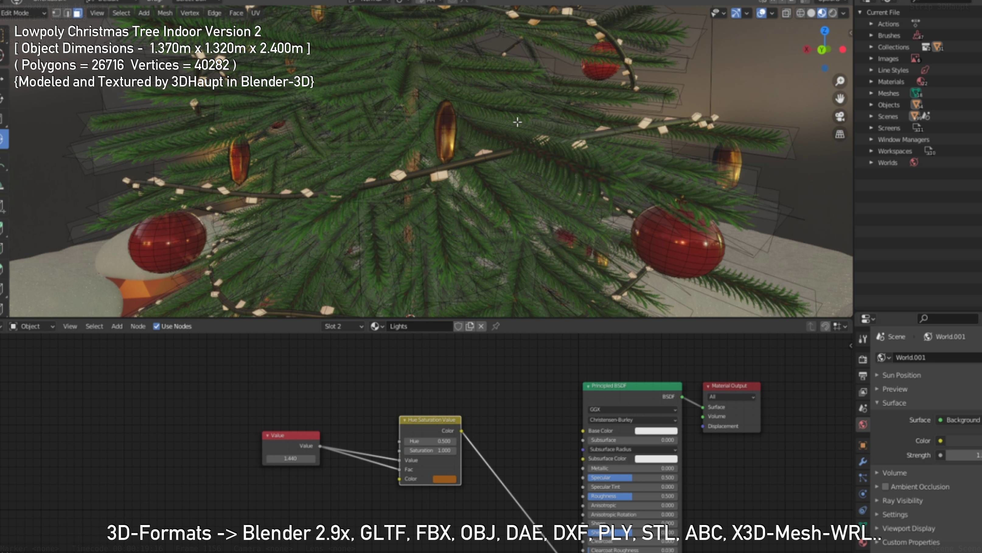 Lowpoly Christmas Tree Indoor Version Low-poly 3D model_93