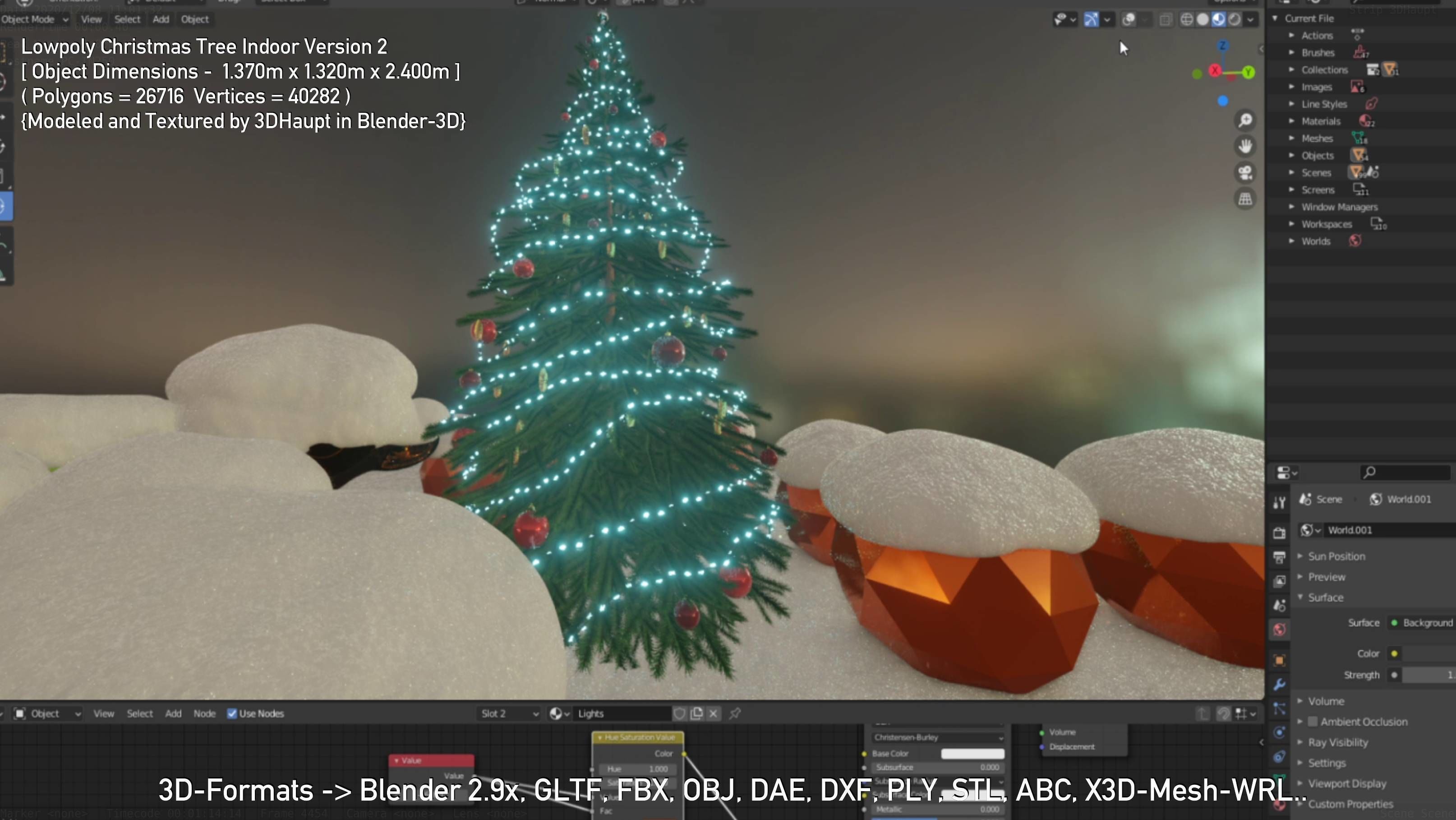 Lowpoly Christmas Tree Indoor Version Low-poly 3D model_36