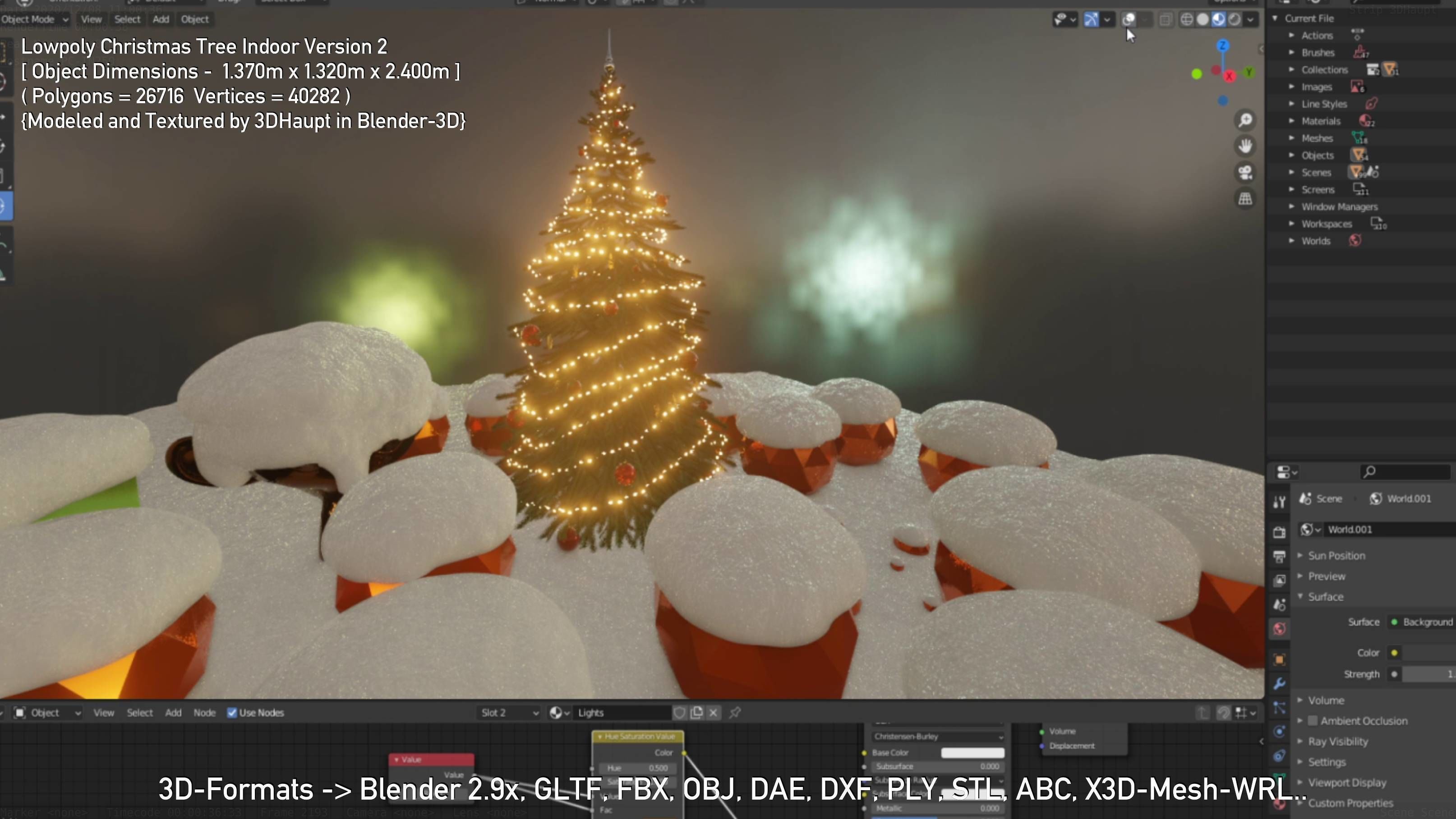 Lowpoly Christmas Tree Indoor Version Low-poly 3D model_126