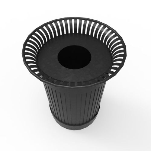 Street Bin Low-poly 3D model