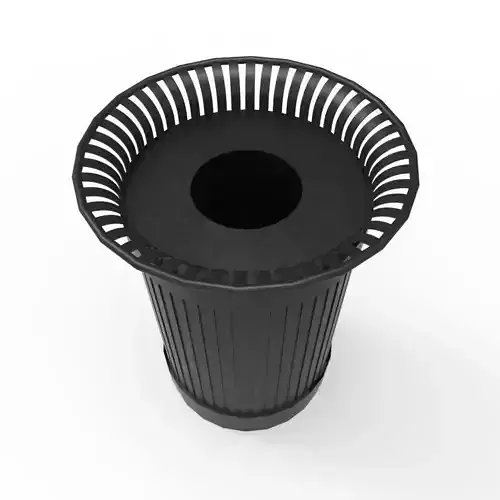 Street Bin Low-poly 3D model