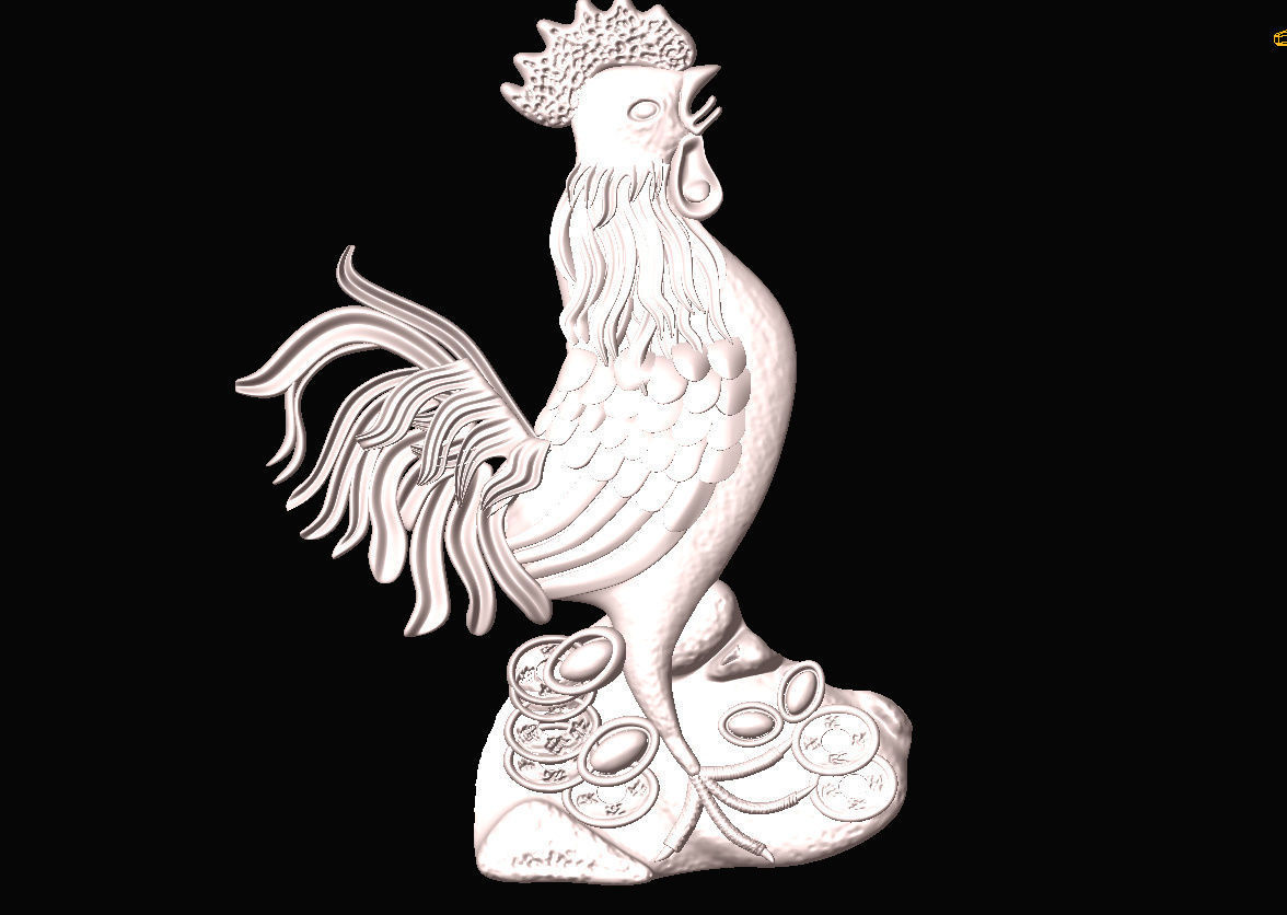 Chicken pendants 3D print model_3
