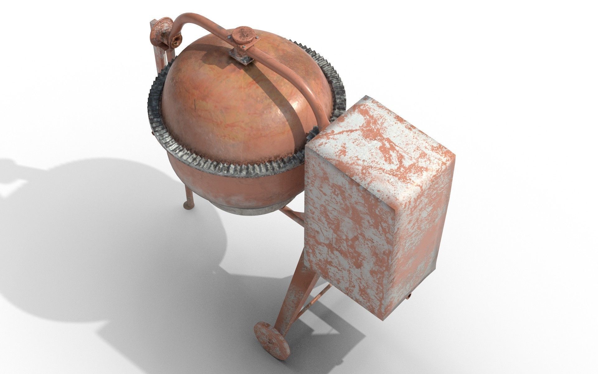 Worn Concrete Mixer High Poly 3D model_3