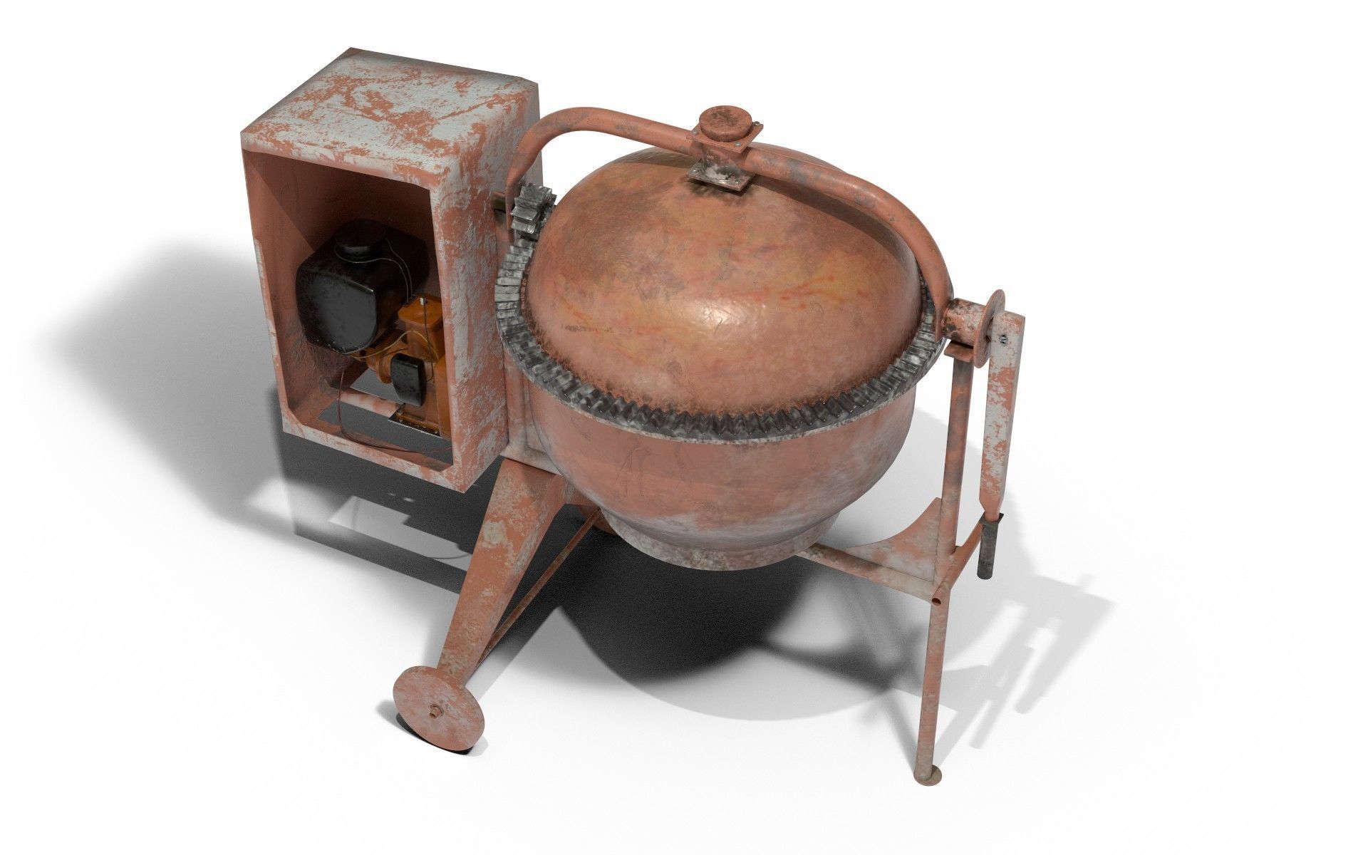 Worn Concrete Mixer High Poly 3D model_2