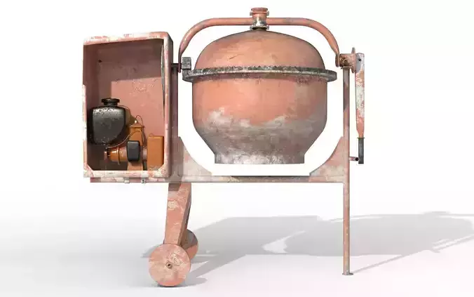 Worn Concrete Mixer High Poly 3D model