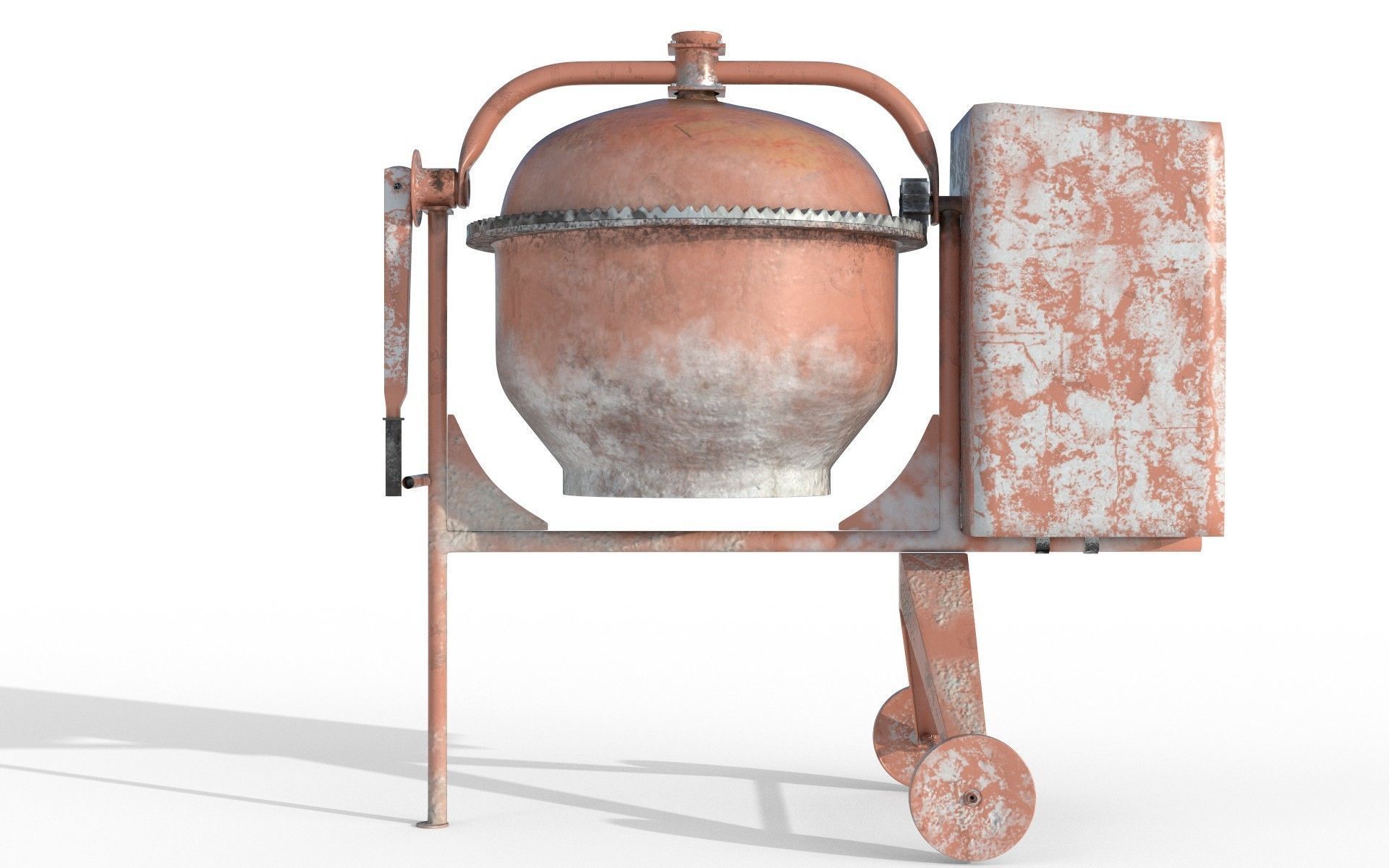 Worn Concrete Mixer High Poly 3D model_4