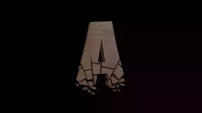 FONT-073 Letter A Low-poly 3D model