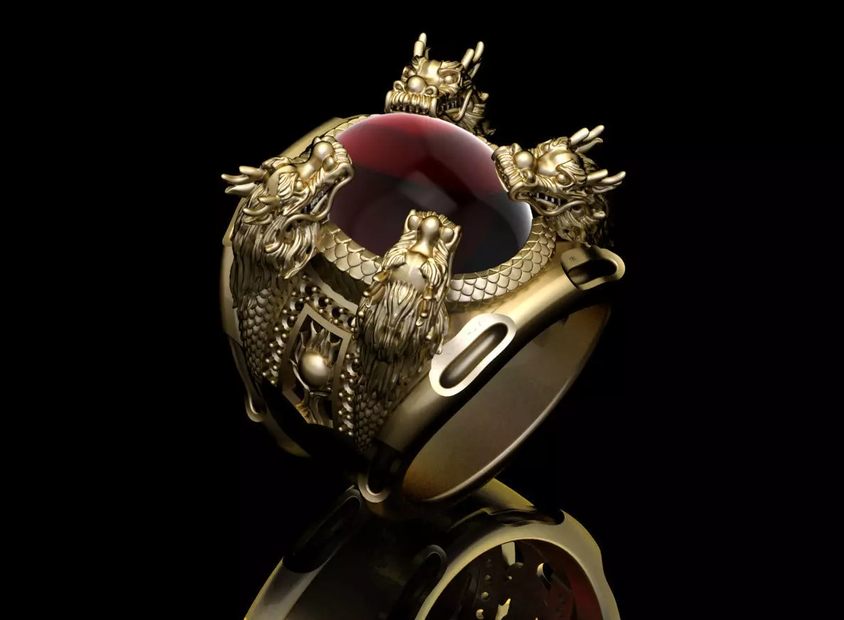 DRAGON FOUR RING  3D print model_0