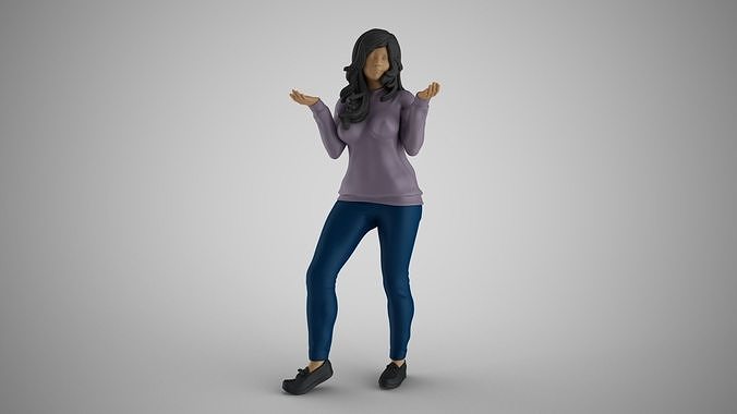 Unaware Girl 3D print model