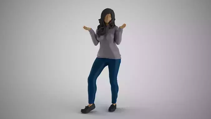 Unaware Girl 3D print model