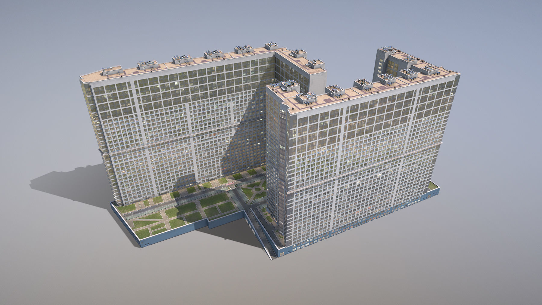 MSK Building 23 airbus Low-poly 3D model_4