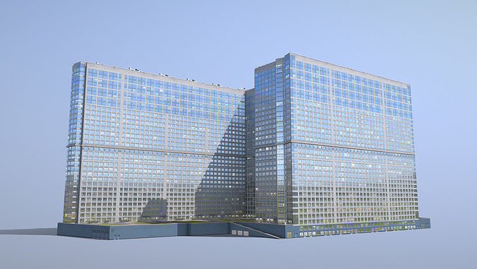 MSK Building 23 airbus Low-poly 3D model 4