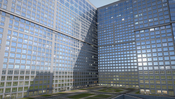 MSK Building 23 airbus Low-poly 3D model 6