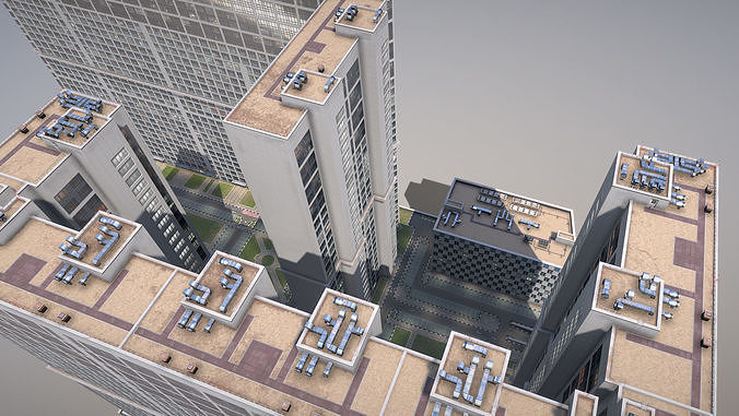 MSK Building 23 airbus Low-poly 3D model 2