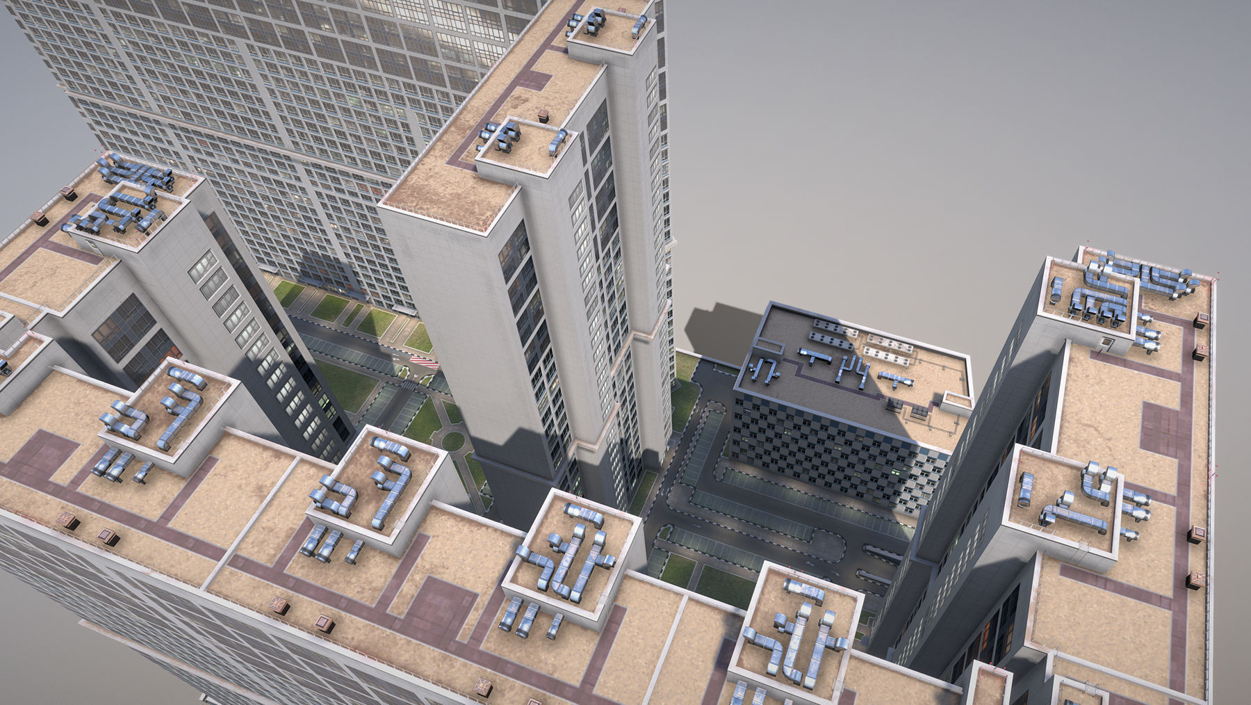 MSK Building 23 airbus Low-poly 3D model_1