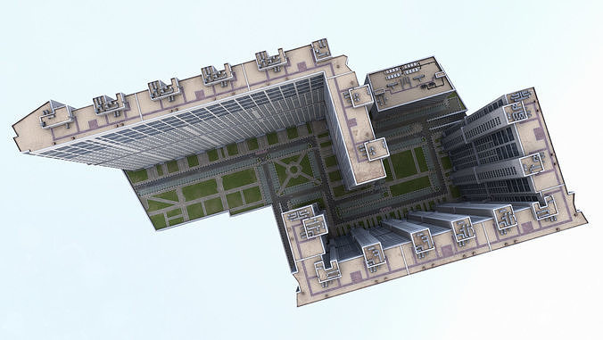 MSK Building 23 airbus Low-poly 3D model 7