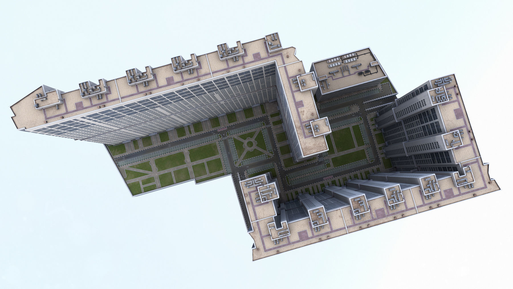 MSK Building 23 airbus Low-poly 3D model_6