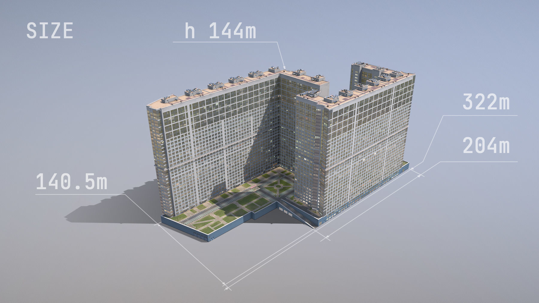 MSK Building 23 airbus Low-poly 3D model_18