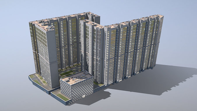 MSK Building 23 airbus Low-poly 3D model 3
