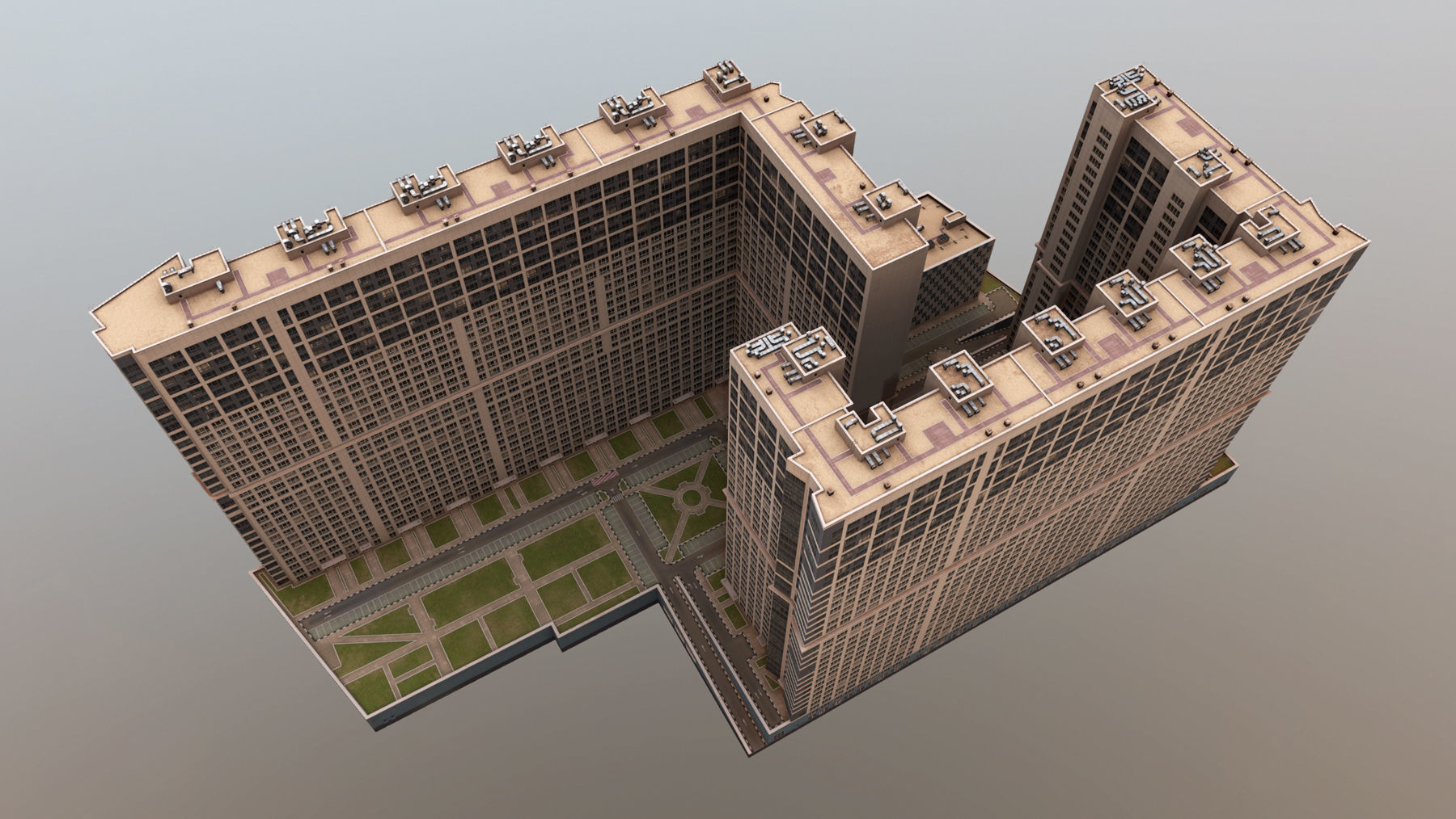 MSK Building 23 airbus Low-poly 3D model_10
