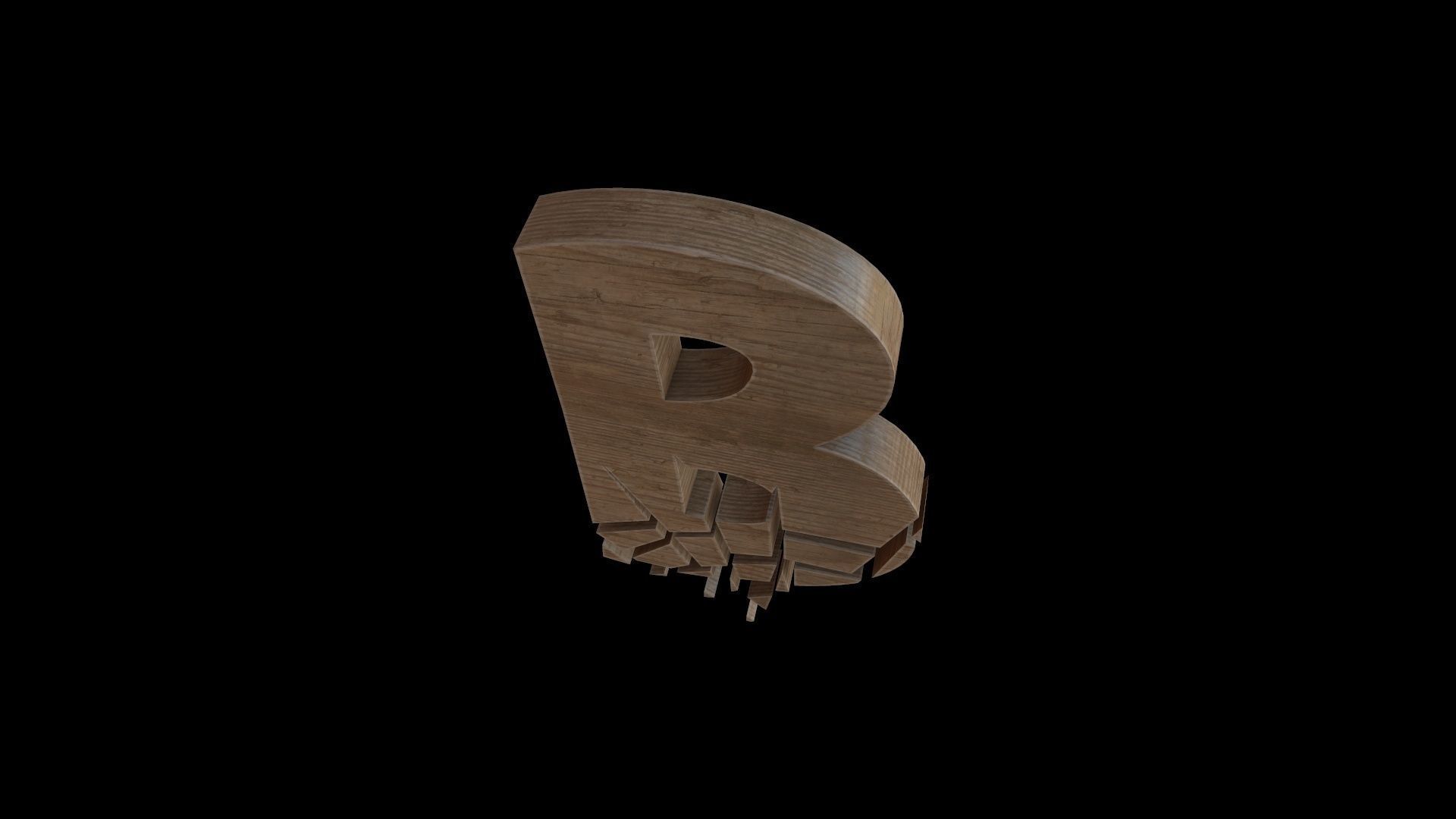 FONT-074 Letter B Low-poly 3D model_5