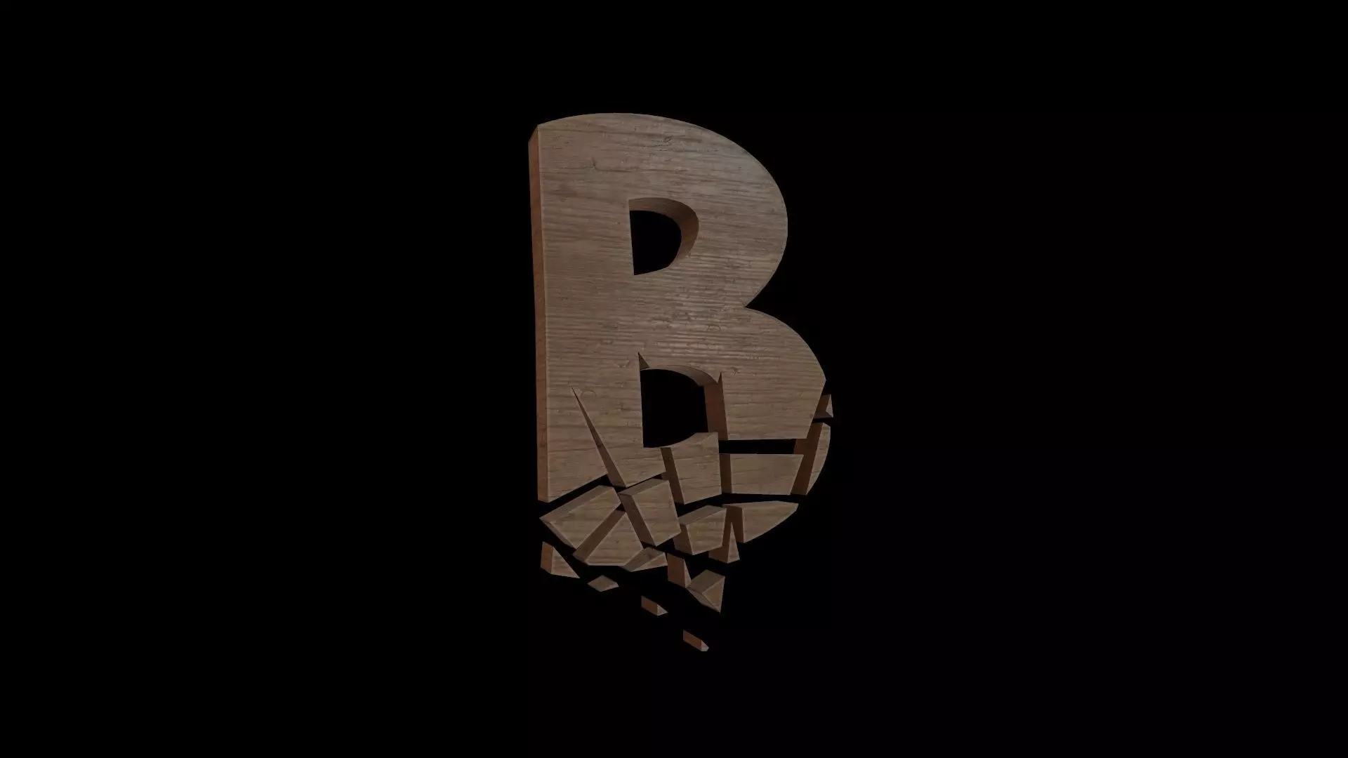 FONT-074 Letter B Low-poly 3D model_0