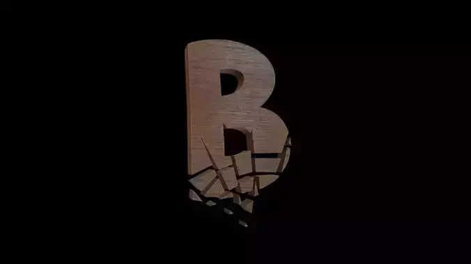 FONT-074 Letter B Low-poly 3D model