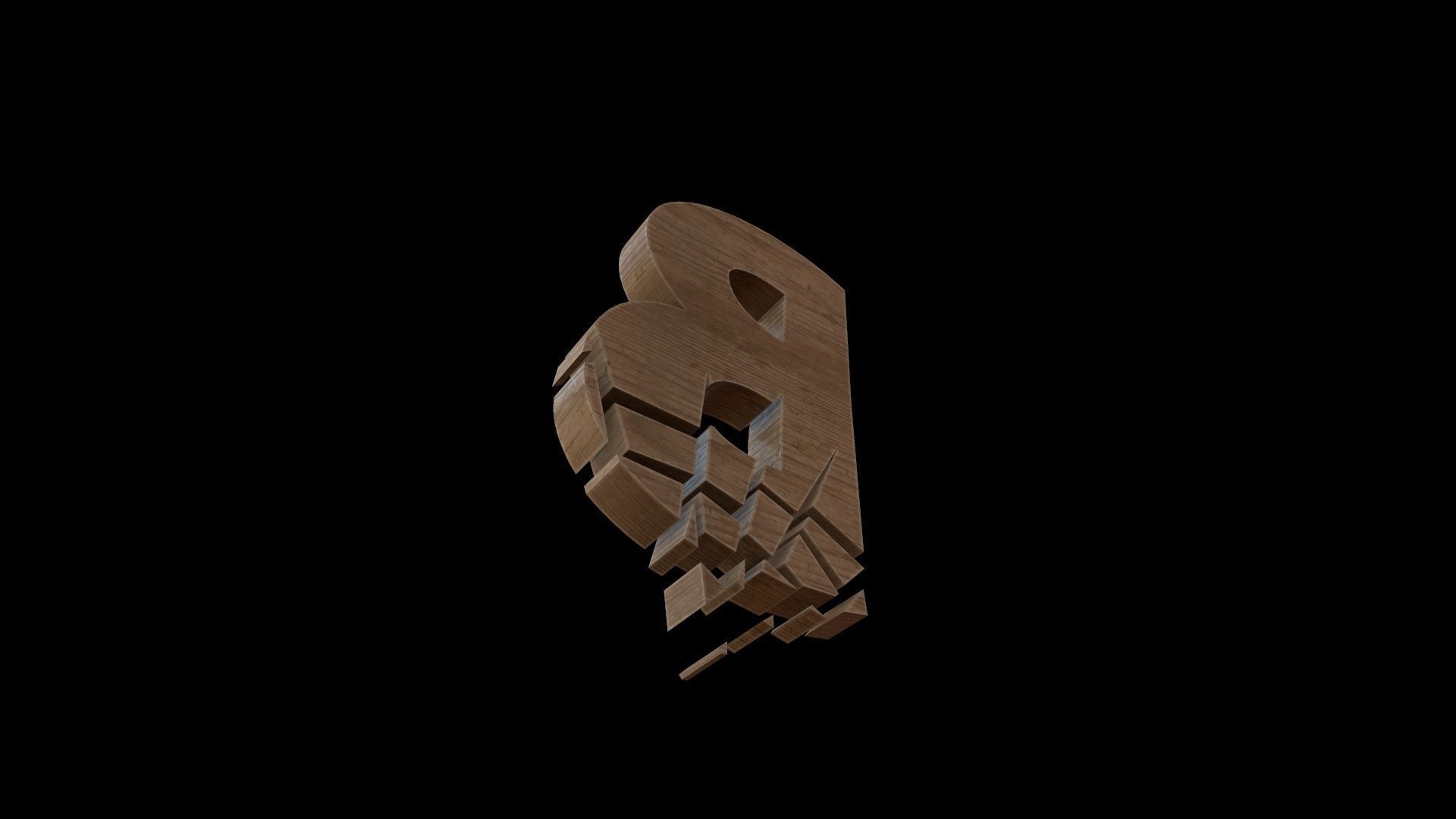 FONT-074 Letter B Low-poly 3D model_4