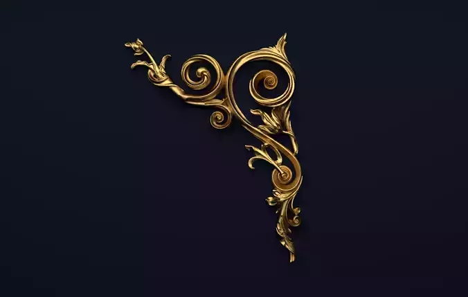 Classic decor ornament v-3D model 51 3D model