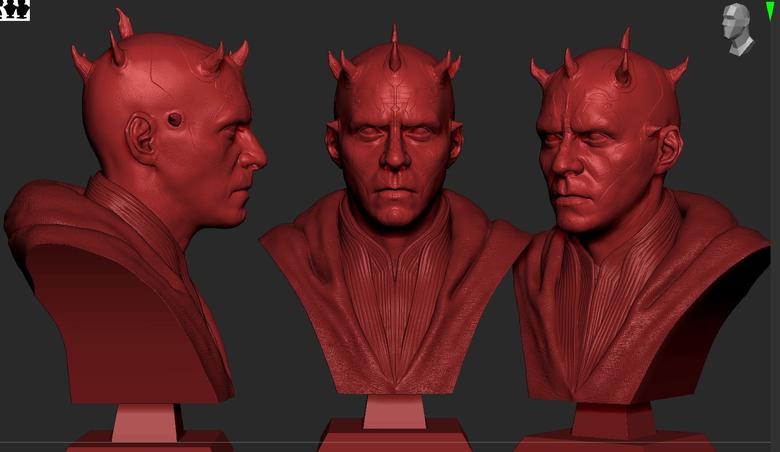 Darth Maul Bust 3D print model_6