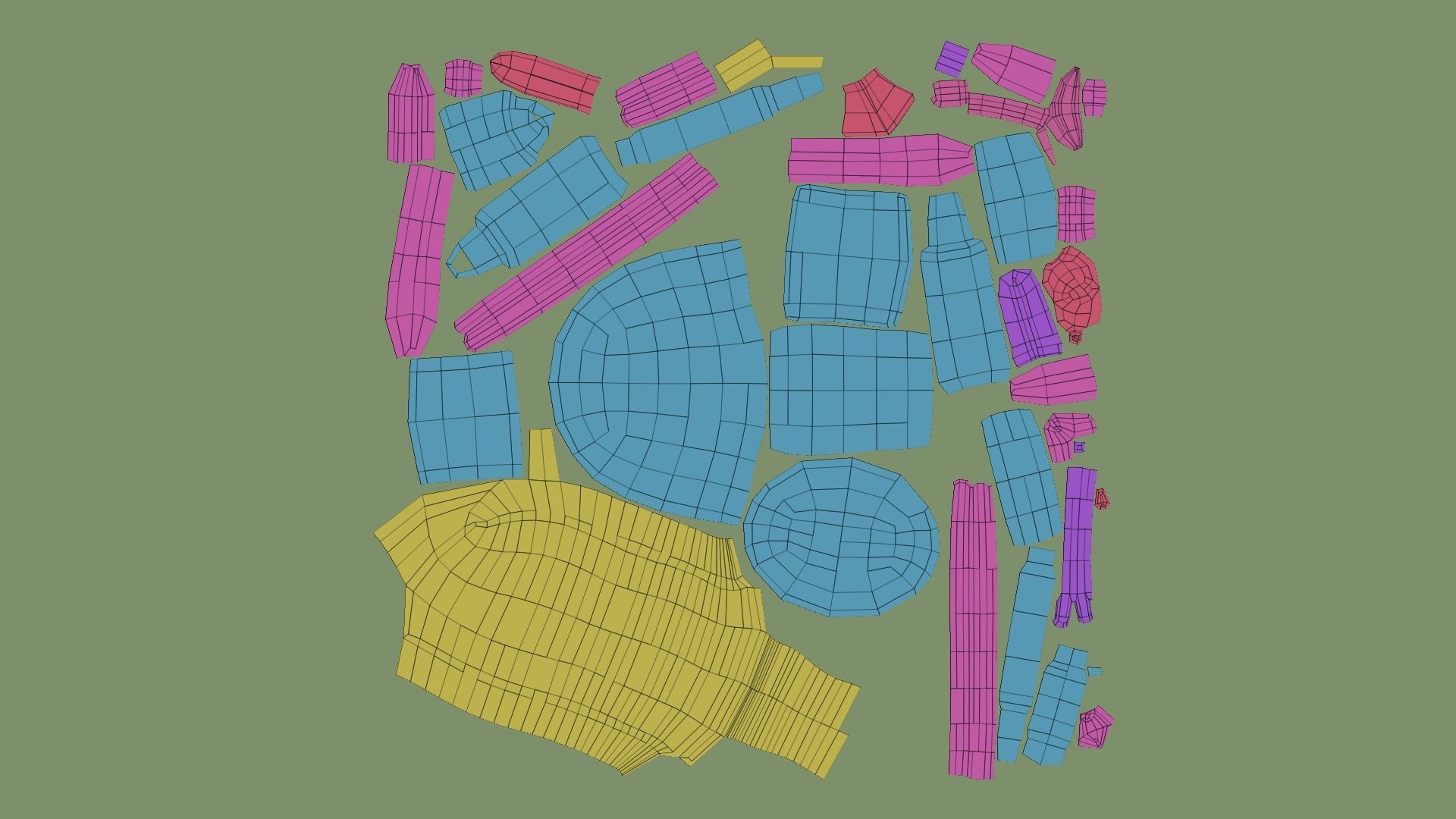 Forest Camouflage Backpack - Character Military Low-poly 3D model_12