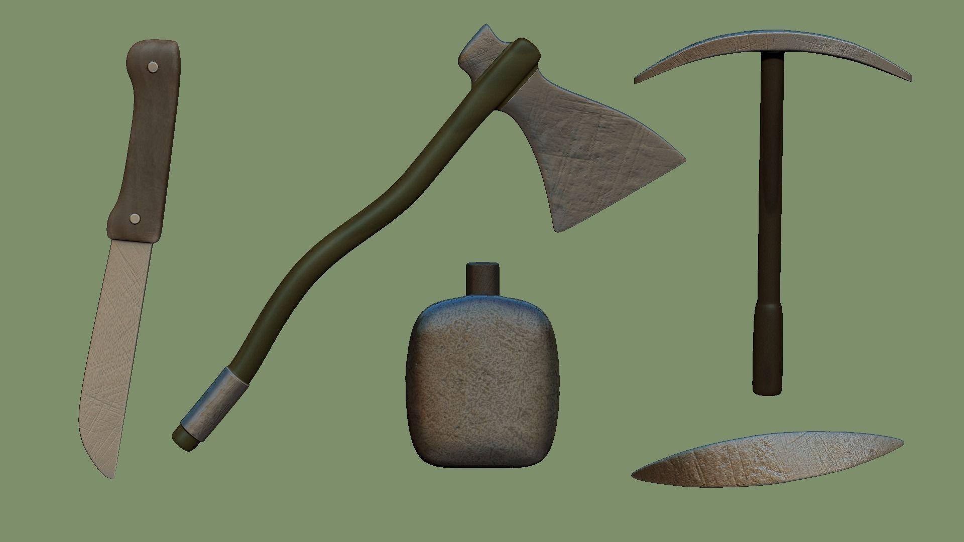 Forest Camouflage Backpack - Character Military Low-poly 3D model_6