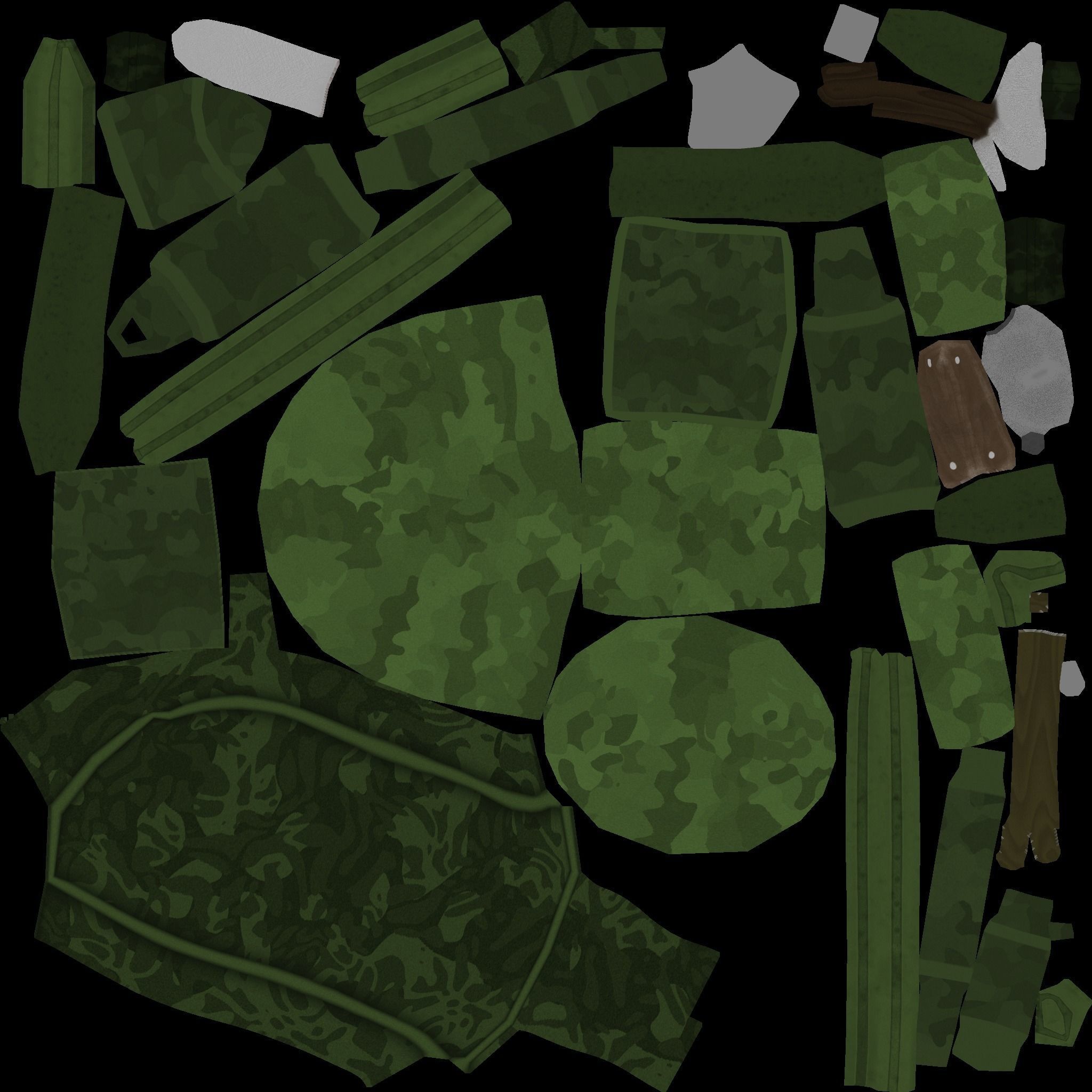 Forest Camouflage Backpack - Character Military Low-poly 3D model_14