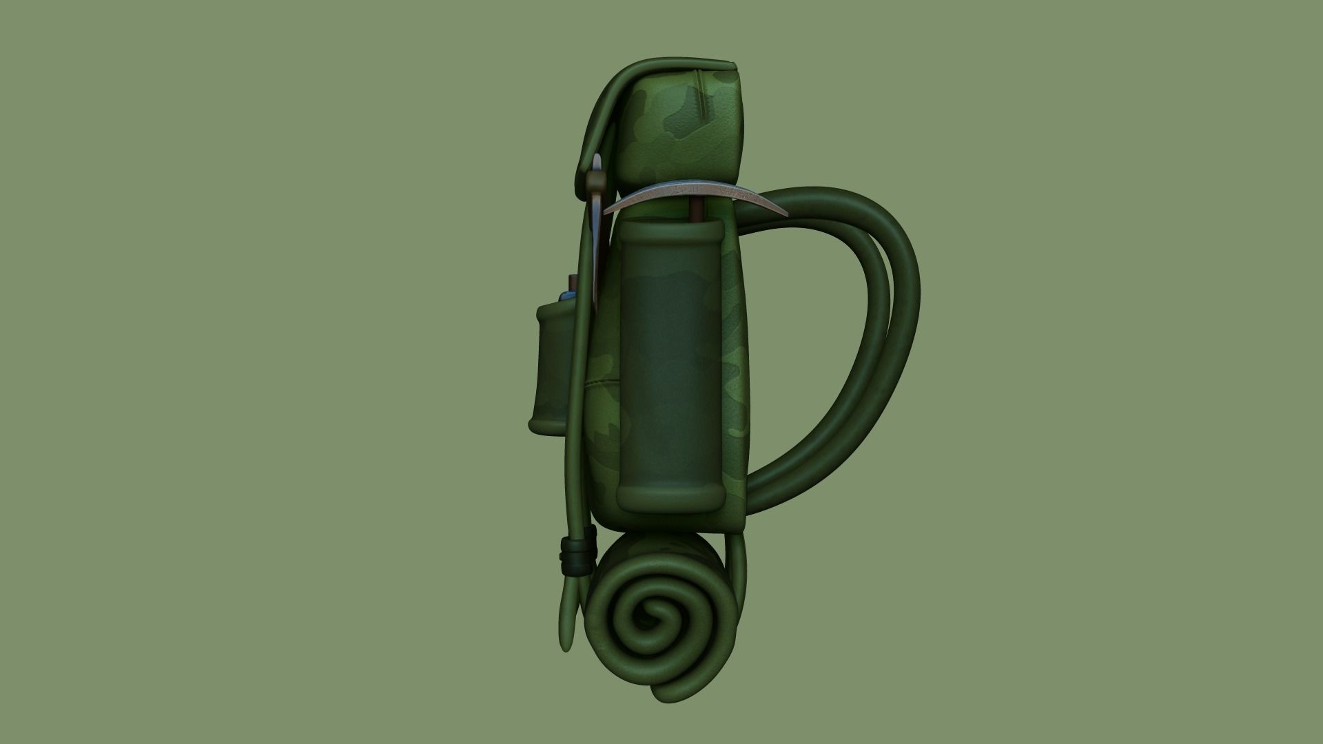 Forest Camouflage Backpack - Character Military Low-poly 3D model_3