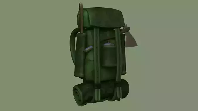 Forest Camouflage Backpack - Character Military Low-poly 3D model