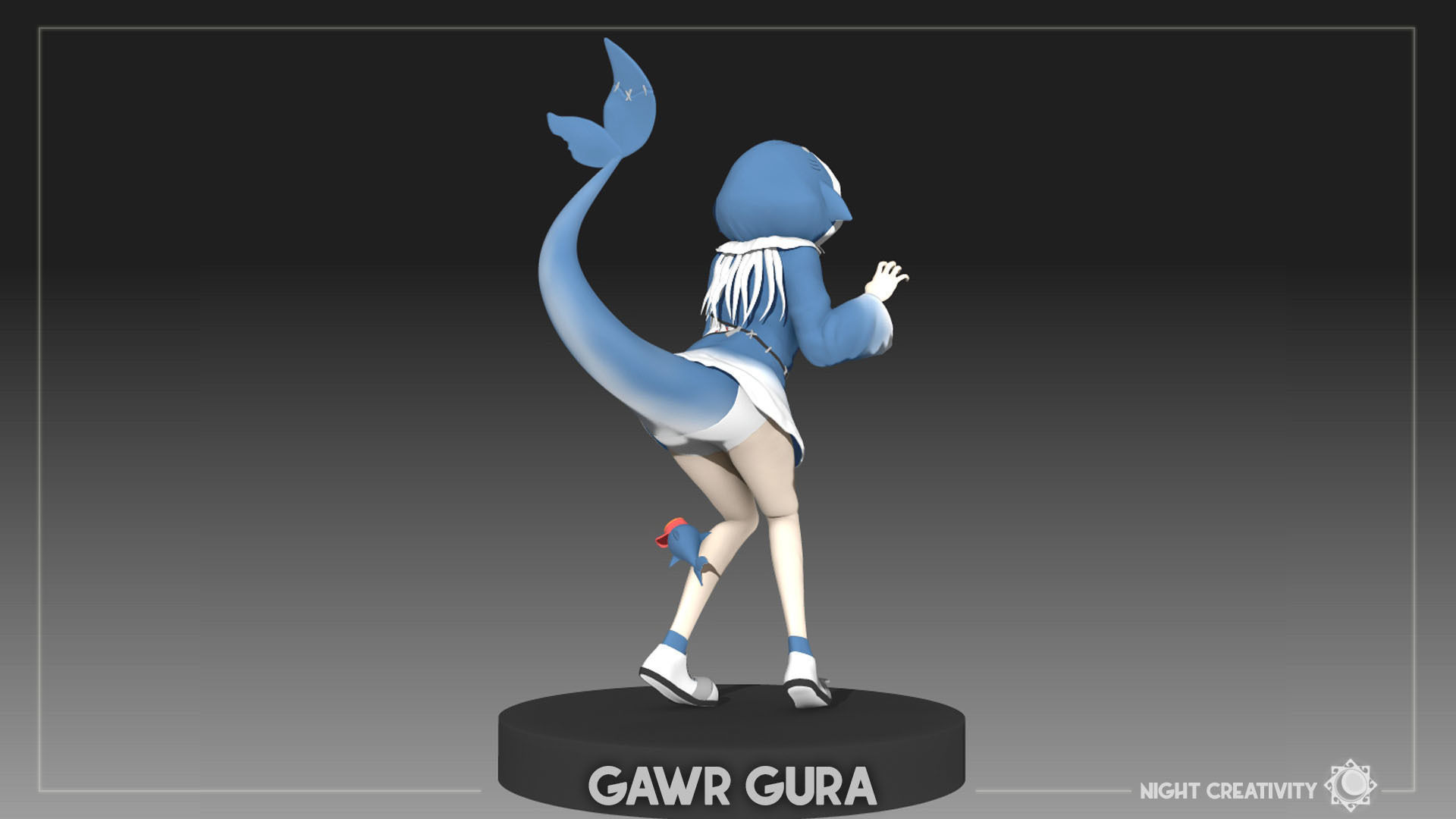 GAWR GURA ANIME FIGURE  3D print model_5