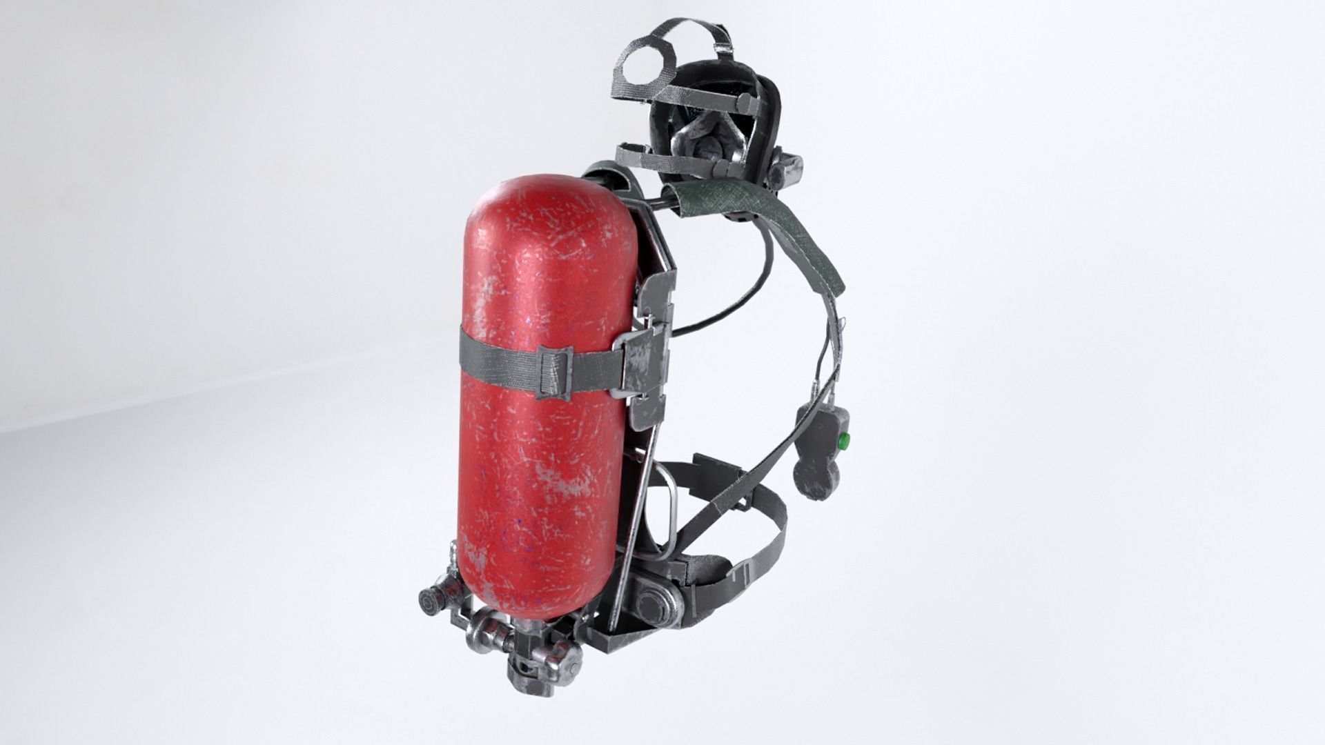 Breather - SCBA - Breathing Apparatus Low-poly 3D model_2