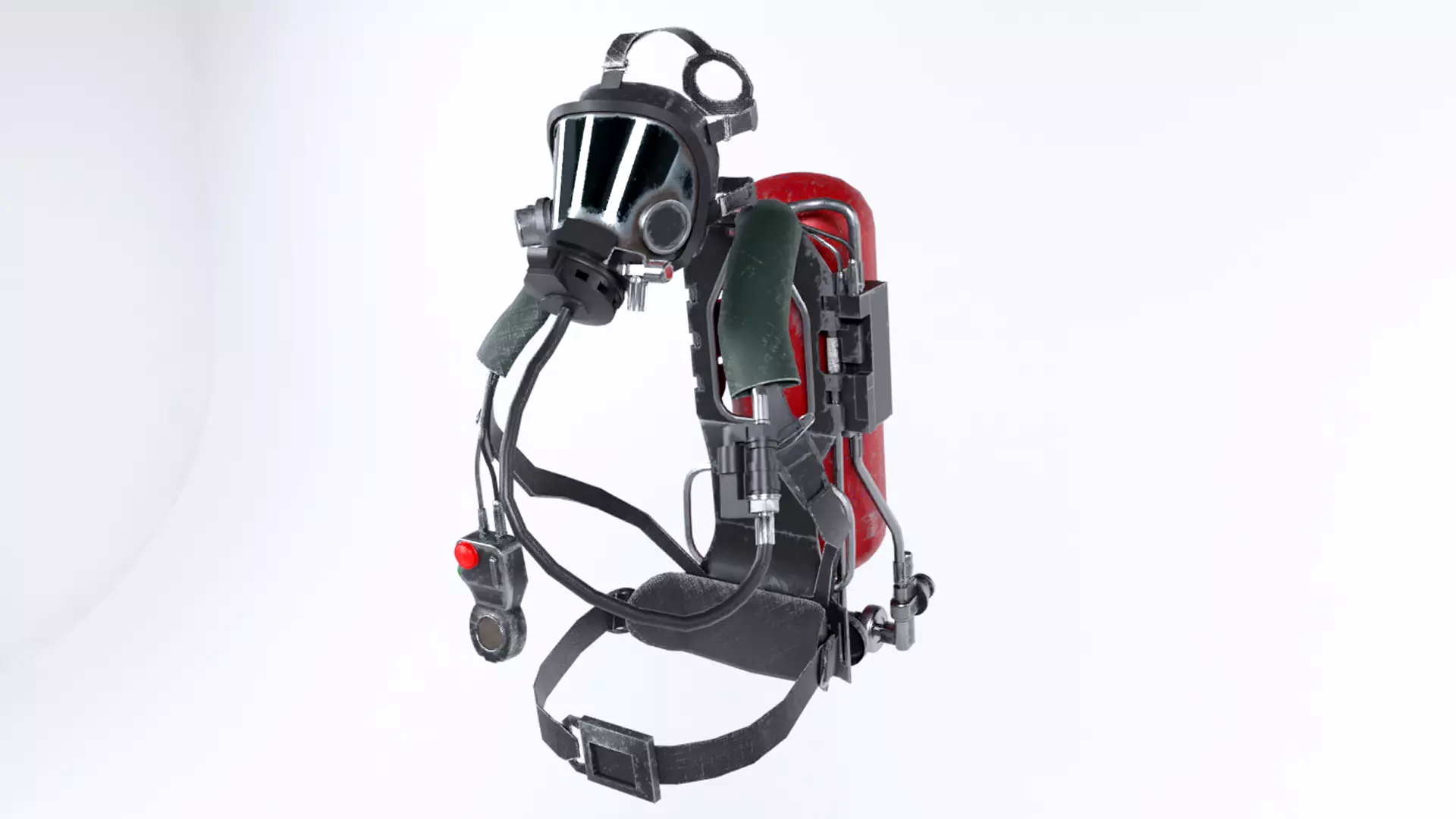 Breather - SCBA - Breathing Apparatus Low-poly 3D model_0