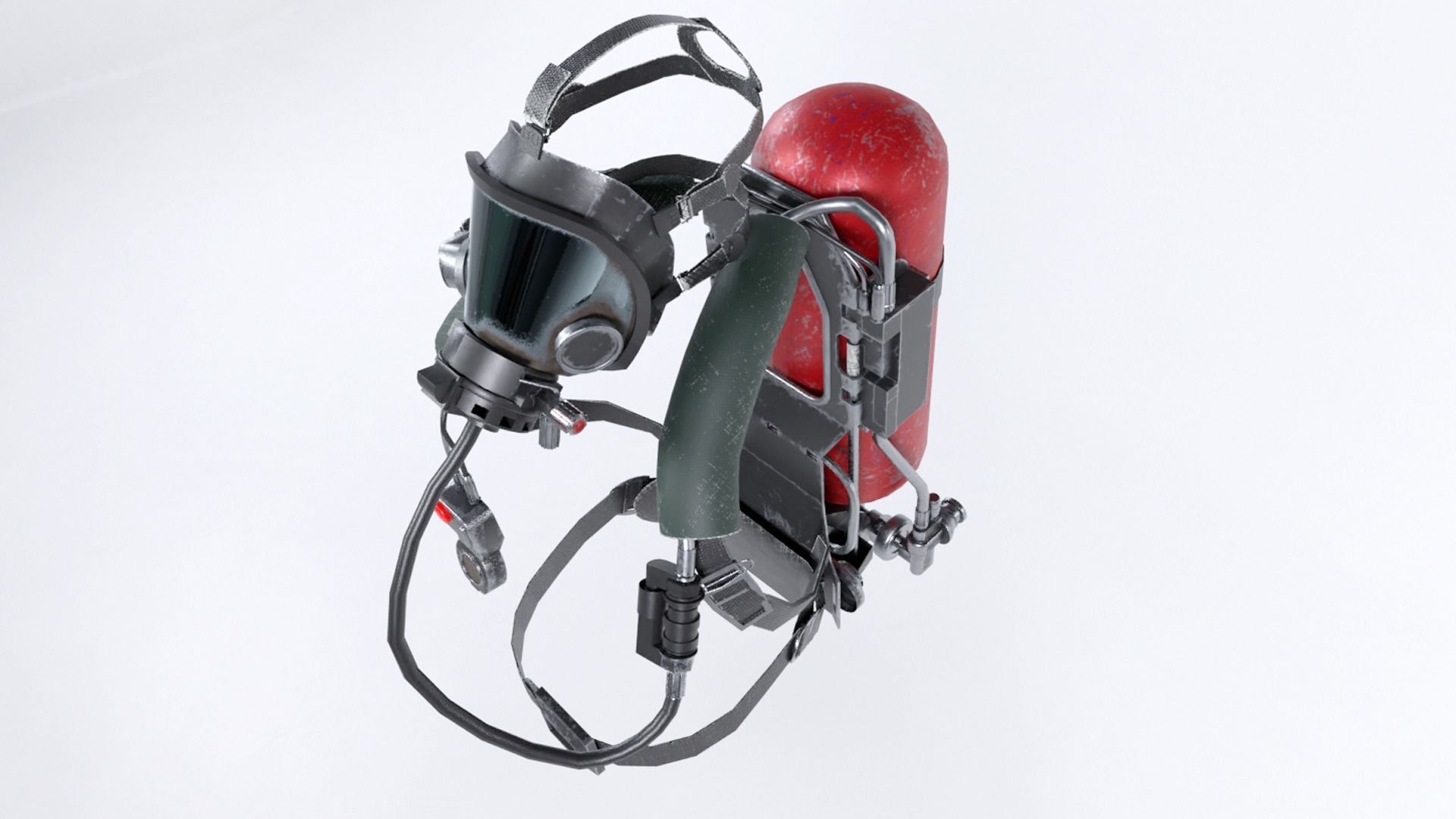 Breather - SCBA - Breathing Apparatus Low-poly 3D model_1