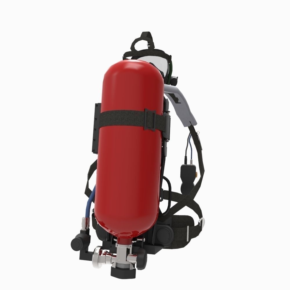 Breather - SCBA - Breathing Apparatus Low-poly 3D model_7