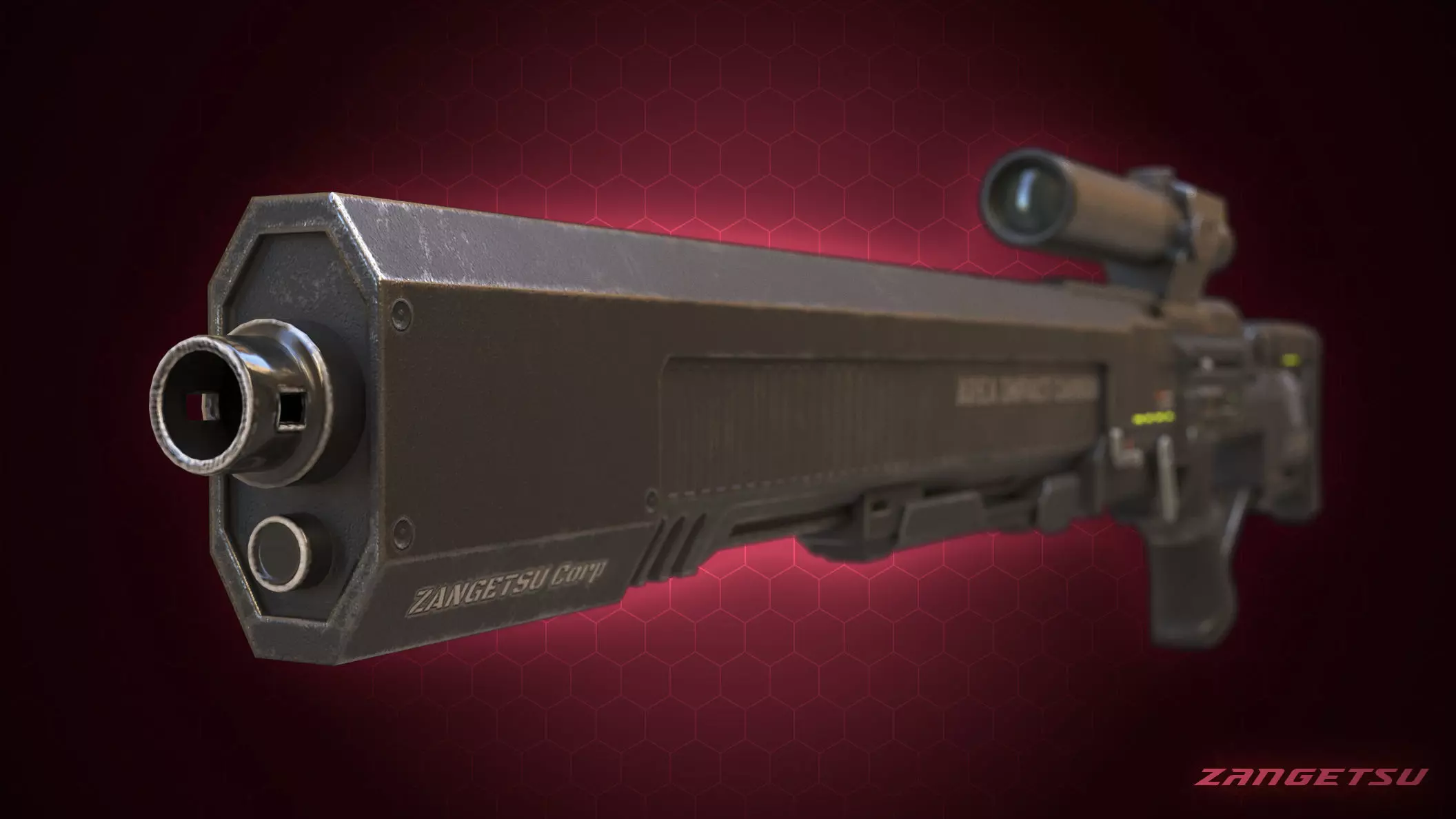 Sci-fi Sniper Rifle Low-poly 3D model_0