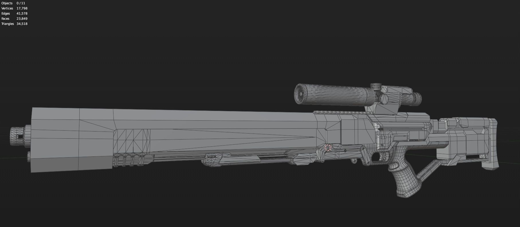 Sci-fi Sniper Rifle Low-poly 3D model_2