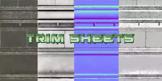 Trim Sheets Low-poly 3D model