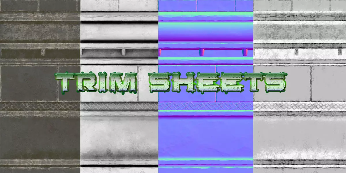 Trim Sheets Low-poly 3D model_0