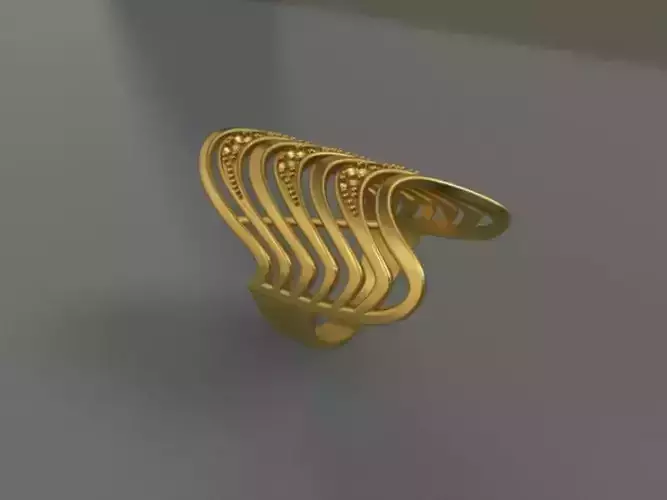 Golden Diamond  Fashion Ring