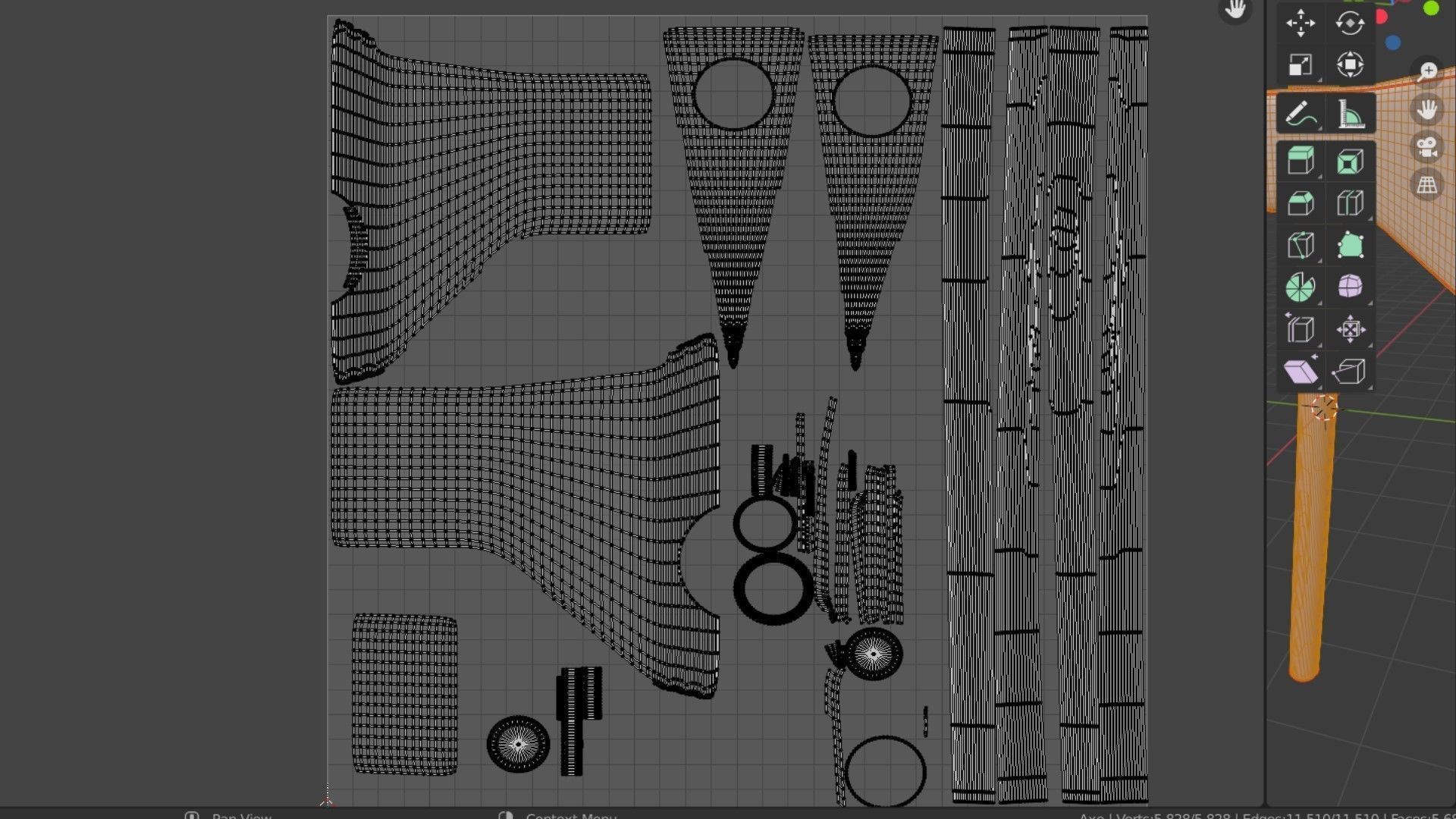 Hatchet axe in grass Low-poly 3D model_5