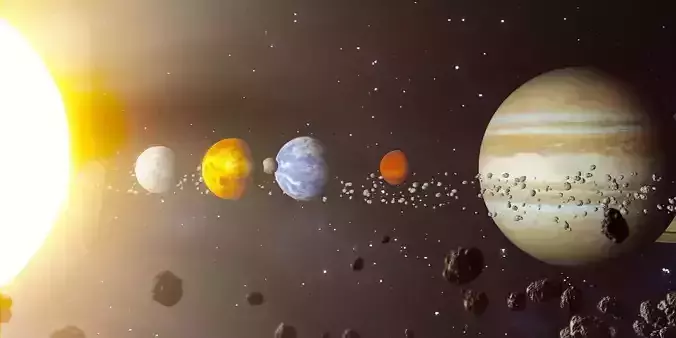 Solar System RT Low-poly 3D model
