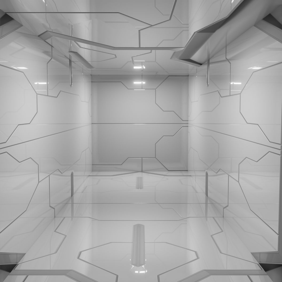 Sci Fi Interiors Modular Low-poly 3D model_6